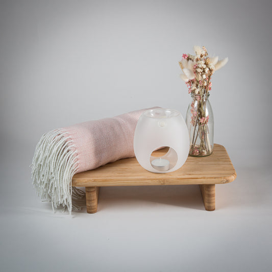 Wax Burner, White Frosted Gift Box